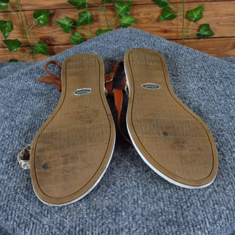 Dr. Scholl's Maci Women‎ Sandal Size 9 Casual Walking Brown Animal Print Leather